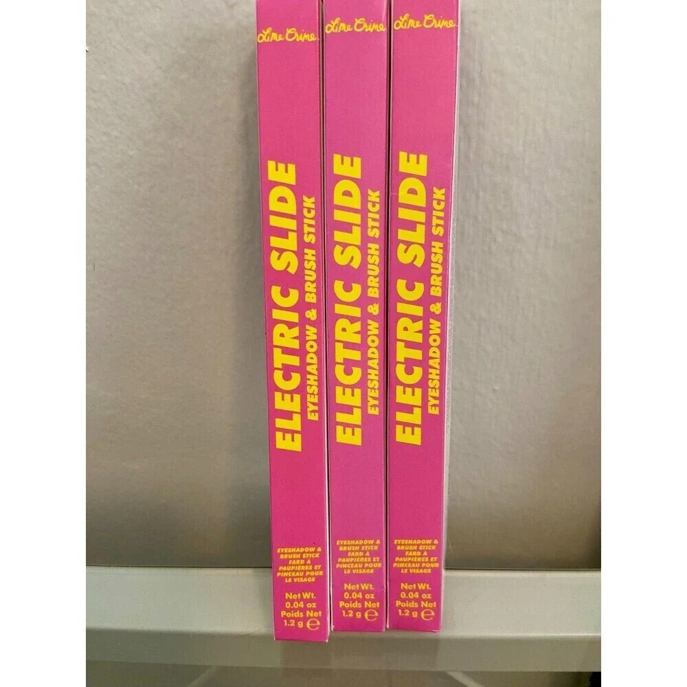 (3) Lime Crime Electric Slide Eyeshadow & Brush Stick Whatever NEW NIB Set Bundl